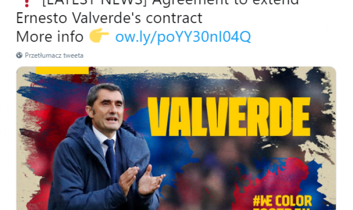 KOMUNIKAT Barcelony w sprawie przyszłości Valverde
